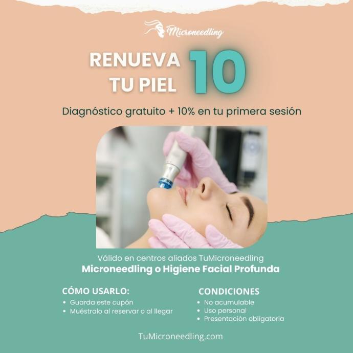 Proceso para solicitar diagnóstico y descuento de microneedling en Barcelona